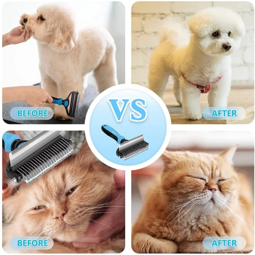 2side Dog Brush for Shedding Dematting